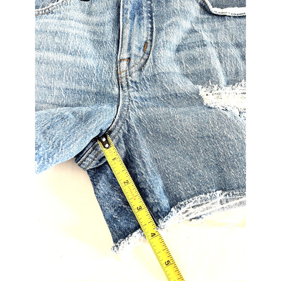 Madewell | Women's Blue High Rise Denim Paint Splatter Shorts Size 25 - Picture 8 of 11